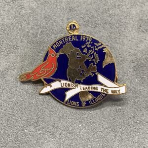 Vintage Lions International Club Pin Illinois 1979 “Lionism Leading The Way”